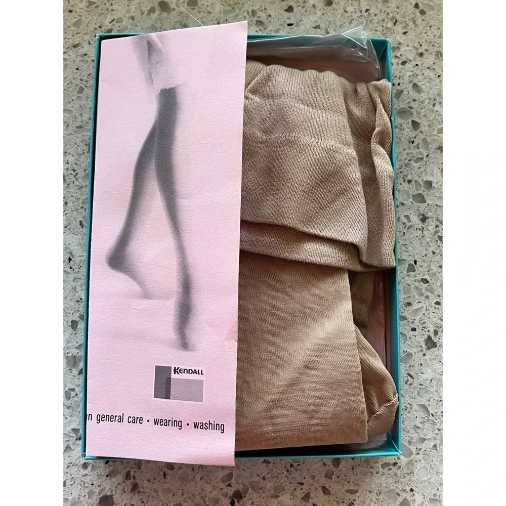 Vtg 1967 Bauer & Black Elastic Hosiery N-1 Nylon Open Toe Support Hose Medium